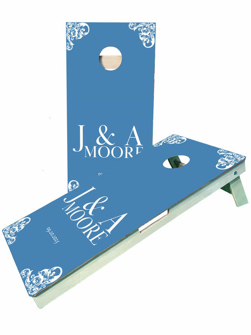 cornhole boards Personalized Wedding Cornhole Boards with Last Name Initials and Date