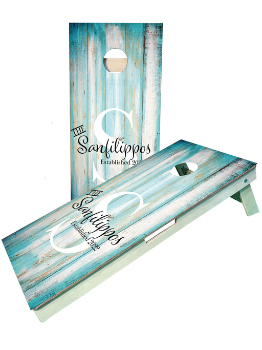 cornhole boards Personalized Wedding Date Cornhole Boards with Last Name/Monogram