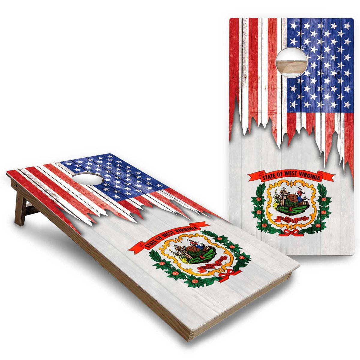 State Flags South Dakota to Wyoming Cornhole Boards - Backyard Series