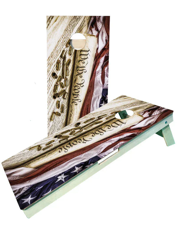 cornhole boards We the people flag cornhole set