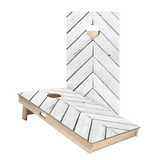 White Angled Wood Panels Star Cornhole Boards