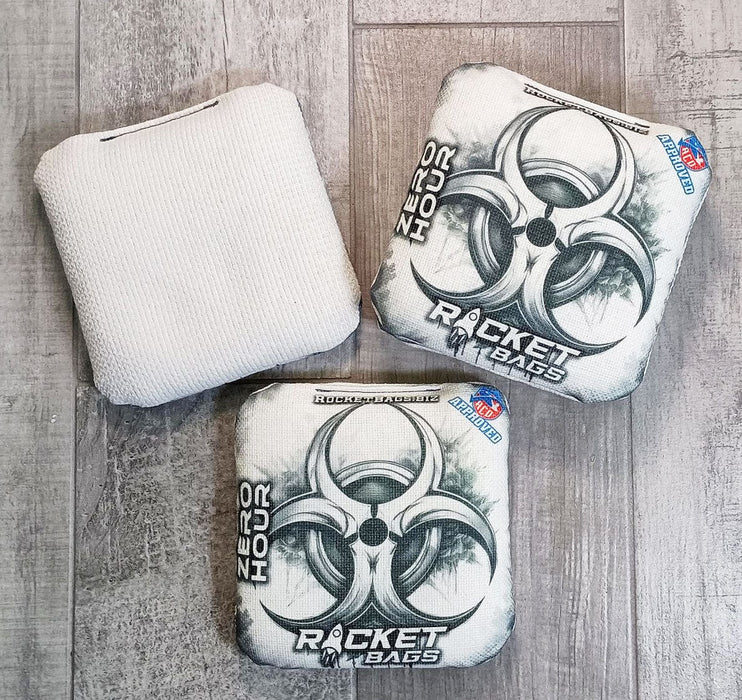 Pro Cornhole Bags White Out Zero Hour ACO Stamped Cornhole Bags