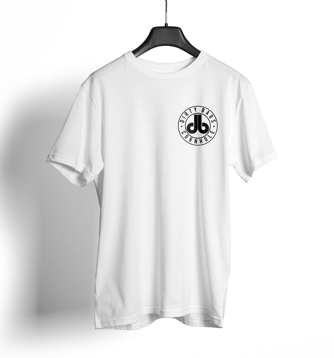 Dirty Bags Cornhole T Shirt White and Black