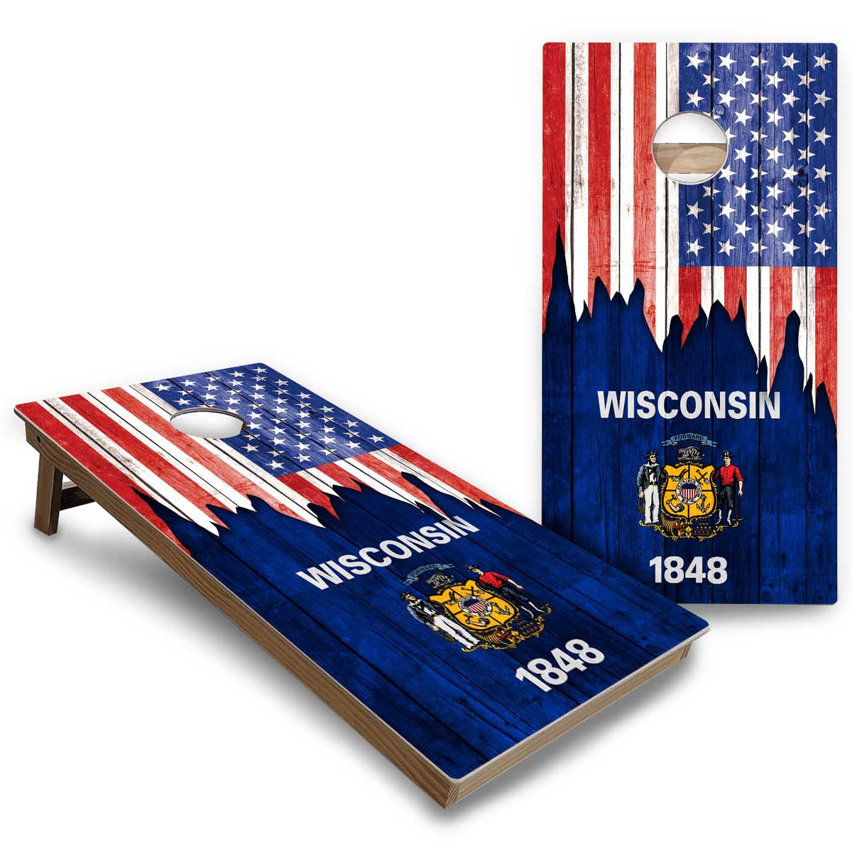 State Flags South Dakota to Wyoming Cornhole Boards - Backyard Series