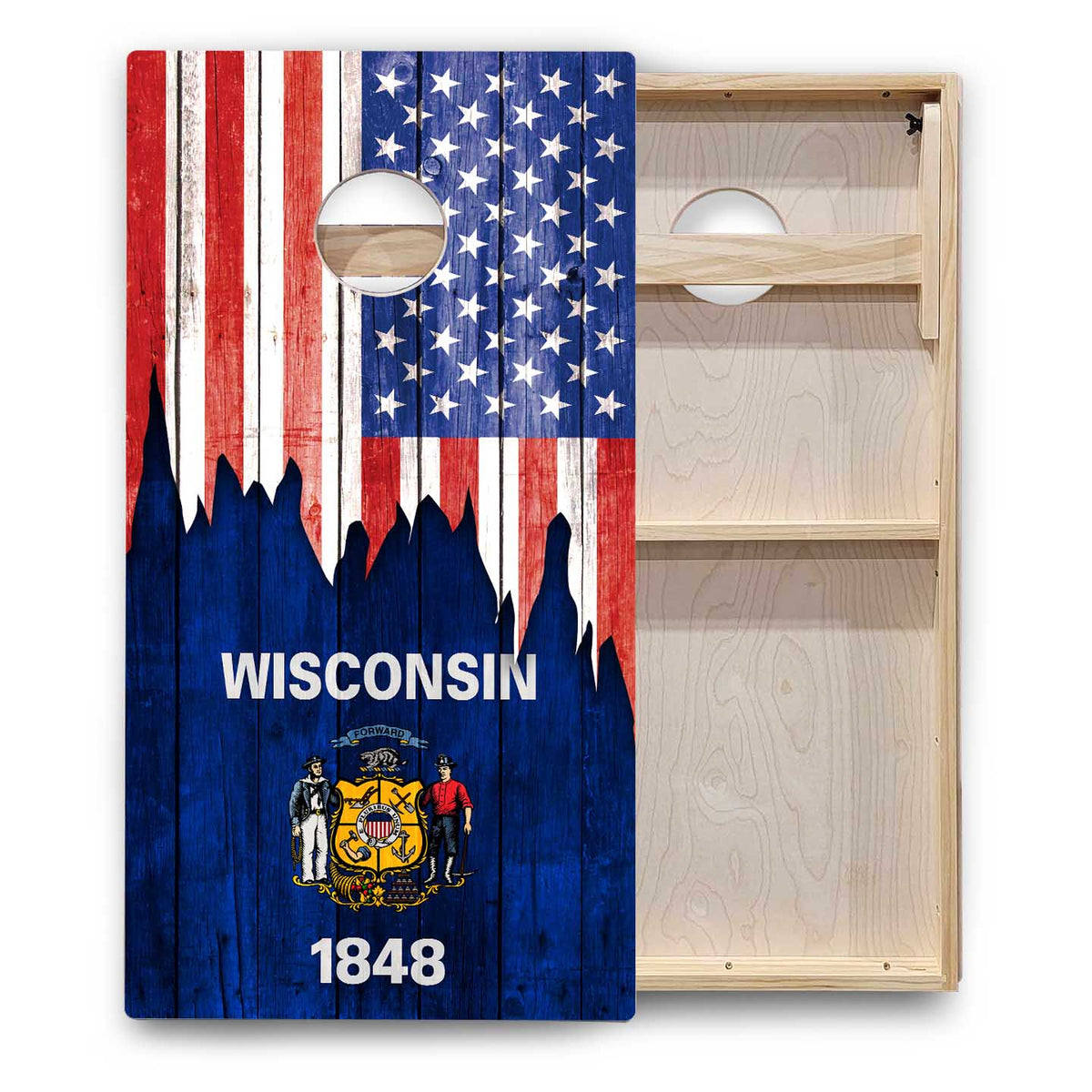 State Flags South Dakota to Wyoming Cornhole Boards - Backyard Series