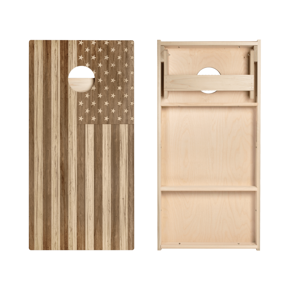 Wood American Flag Star Cornhole Boards