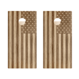 Wood American Flag Star Cornhole Boards