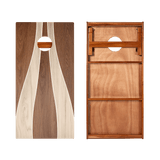 Wood Curvy Triangle Silver Series Cornhole Boards