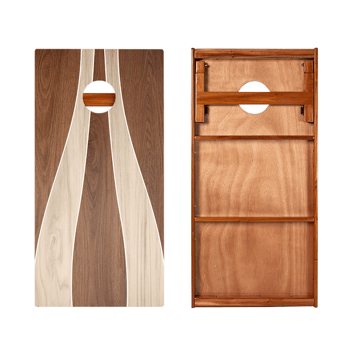 Wood Curvy Triangle Silver Series Cornhole Boards