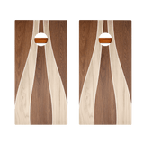 Wood Curvy Triangle Silver Series Cornhole Boards
