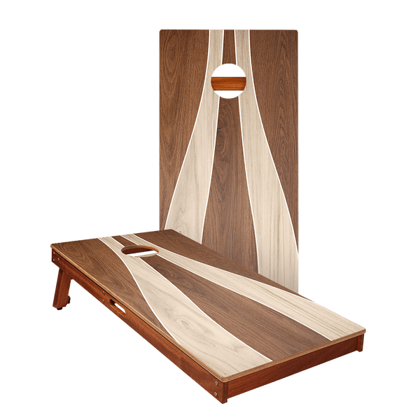 Wood Curvy Triangle Silver Series Cornhole Boards