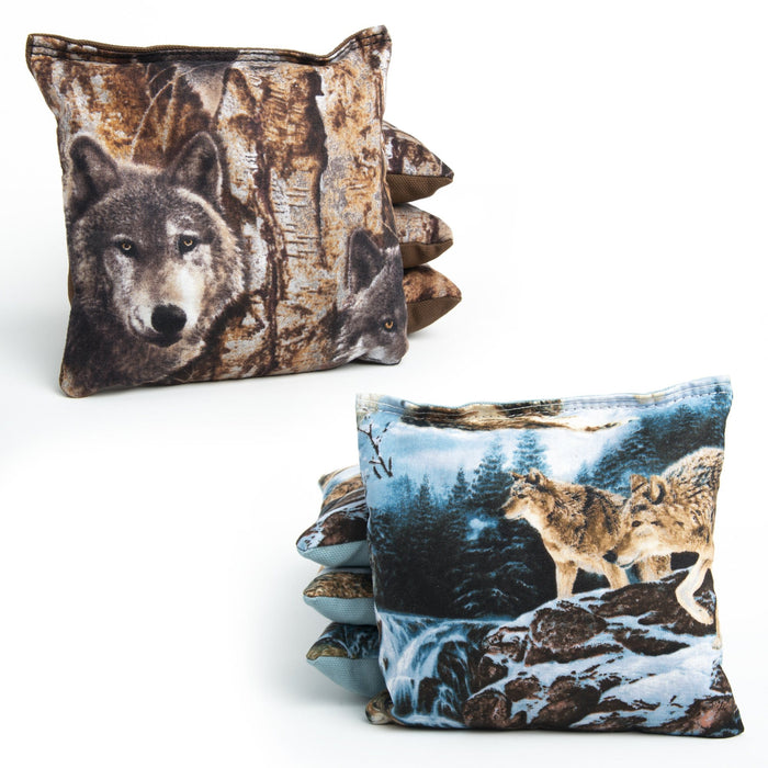 Wolf Camo Cornhole Bags